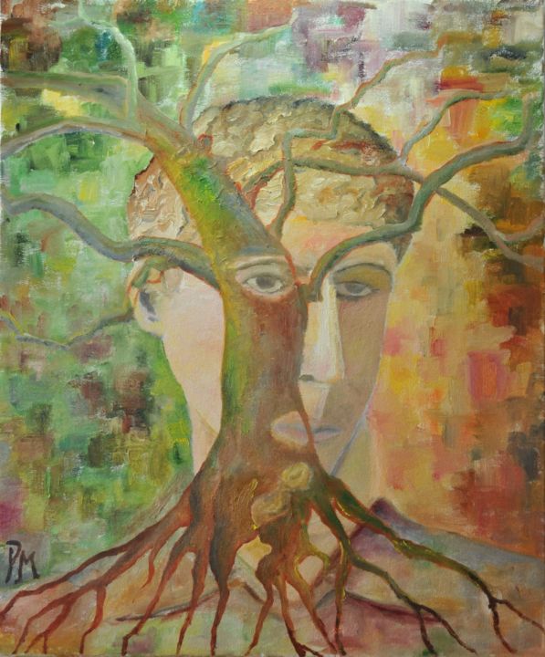 Peinture intitulée "les yeux dans les b…" par Philip Moreau, Œuvre d'art originale, Huile