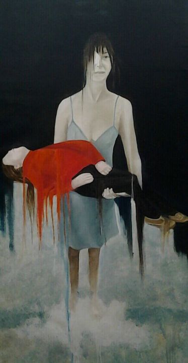 Painting titled "Carry me ( in the t…" by Dominique Selen, Original Artwork, Oil