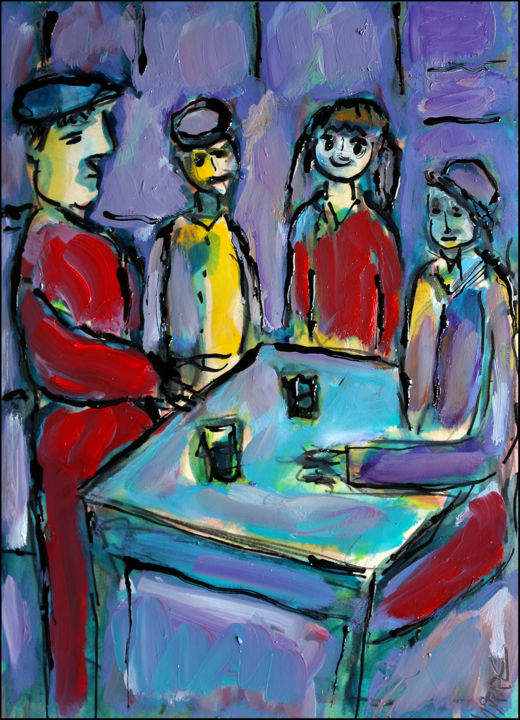 Painting titled "exMissing Sérotonine" by Jean Mirre, Original Artwork, Oil