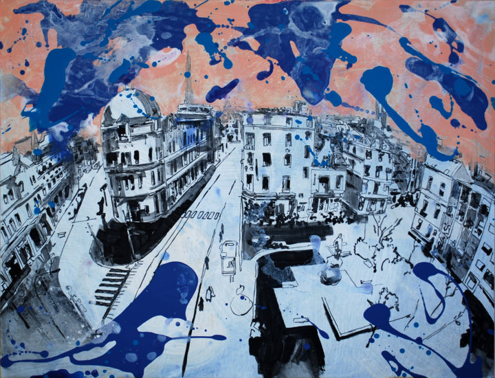 Painting titled "Antwerp" by Madara Lazdiņa, Original Artwork, Acrylic