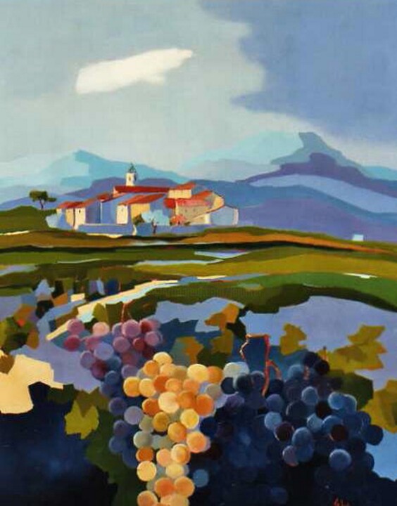 Peinture intitulée "Terroir" par Jean-Noël Le Junter, Œuvre d'art originale, Huile Monté sur Châssis en bois