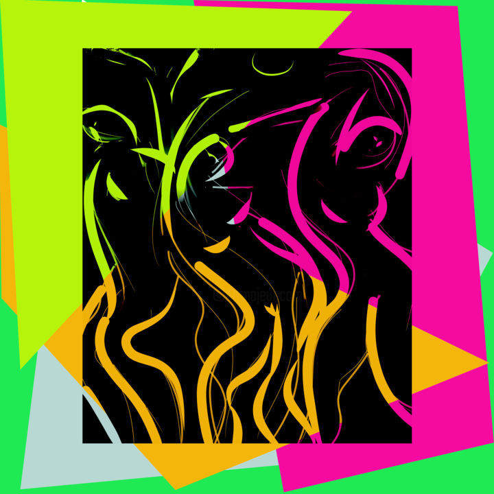 Digital Arts titled "Les Danseuses" by Rob Prince, Original Artwork, Digital Painting