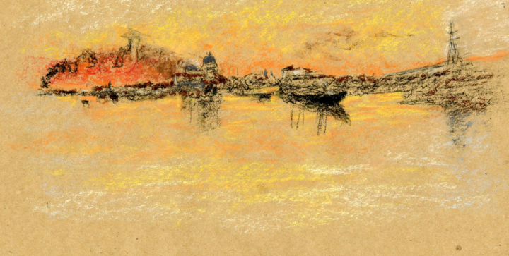 Painting titled "Reproduction of Whi…" by Jim Fischer, Original Artwork, Pastel