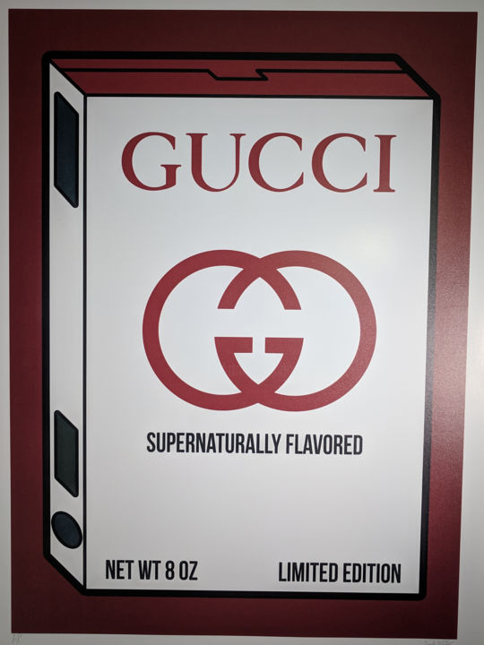 Printmaking titled "Gucci Cereal Box" by Jack Vitaly, Original Artwork