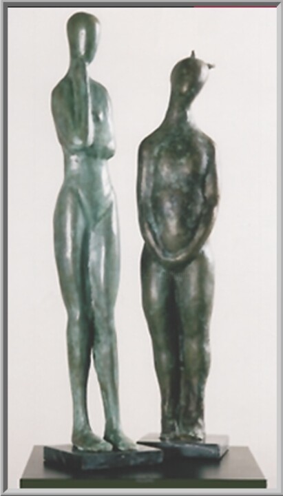 Γλυπτική με τίτλο "Nymph & Pan" από Randy Addy, Αυθεντικά έργα τέχνης, Μπρούντζος