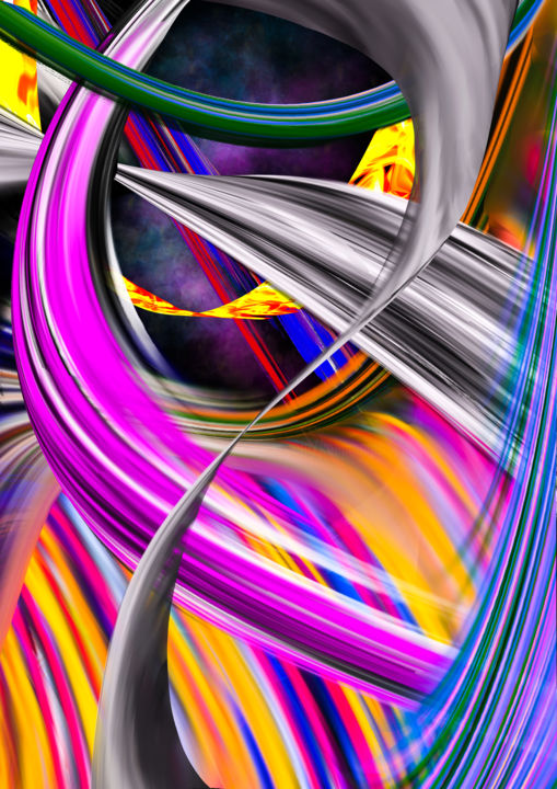 Arte digitale intitolato "Bridges to the Chaos" da Keep Magic, Opera d'arte originale, Pittura digitale Montato su Telaio pe…