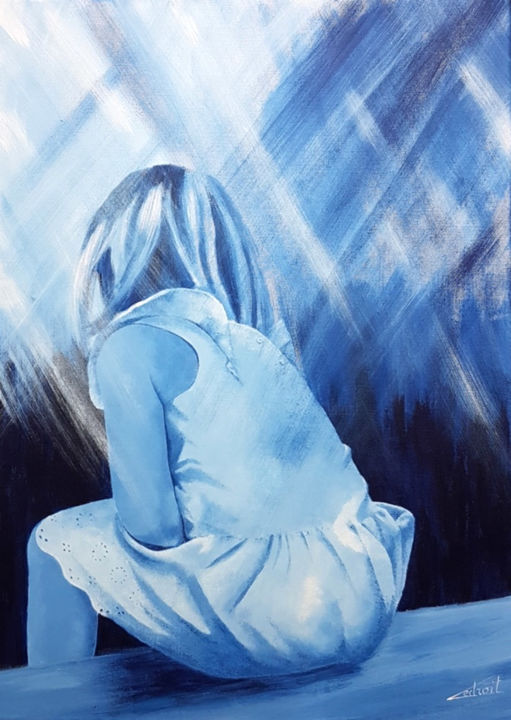 Painting titled "Au Parc 2" by Stephanie Ledroit, Original Artwork, Acrylic