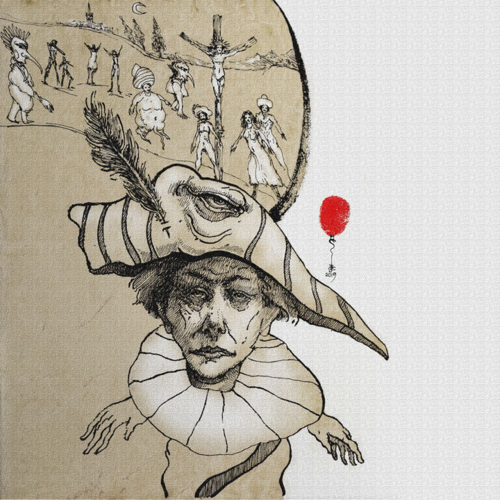 Digitale Kunst getiteld "ensor 4" door Coenegracht Jean Claude, Origineel Kunstwerk