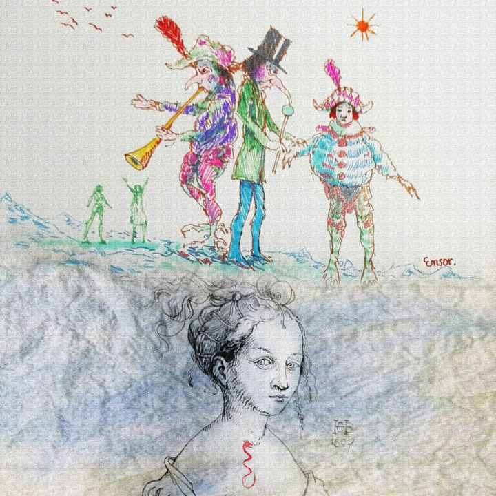 Digitale Kunst getiteld "ensor 8" door Coenegracht Jean Claude, Origineel Kunstwerk