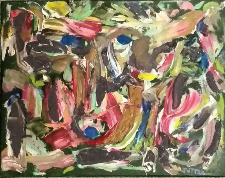 Painting titled "GardenOfOneThousand…" by Michle Tuttle, Original Artwork, Oil