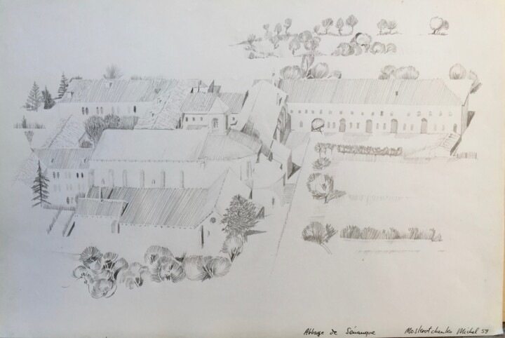 图画 标题为“ABBAYE DE SENANQUE…” 由Michel Moskovtchenko, 原创艺术品