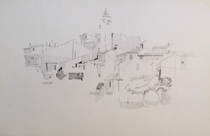图画 标题为“VILLAGE DE ROUSSILL…” 由Michel Moskovtchenko, 原创艺术品