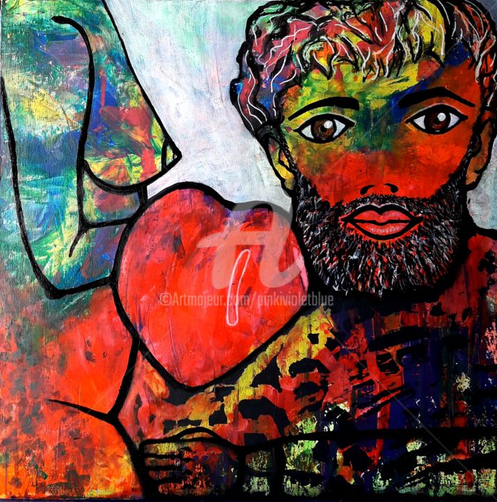 Celui qui avait un désir d'amour 绘画, 19.7x19.7 in