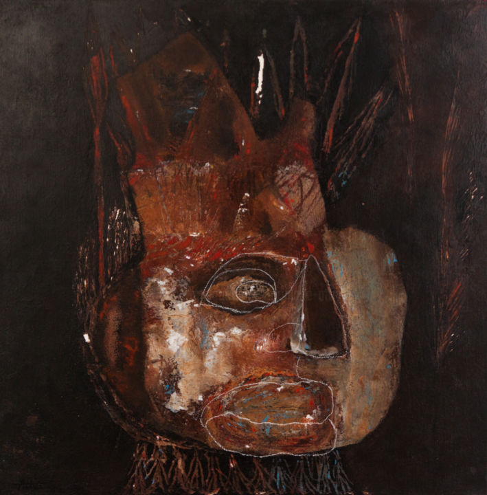 Peinture intitulée "Caché dans la forêt" par Véronique Attia, Œuvre d'art originale, Acrylique