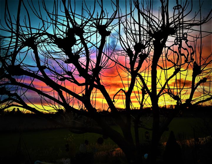 Photographie intitulée "'' Coucher de Solei…" par Gil'Ber Pautler, Œuvre d'art originale, Photographie numérique Monté sur A…