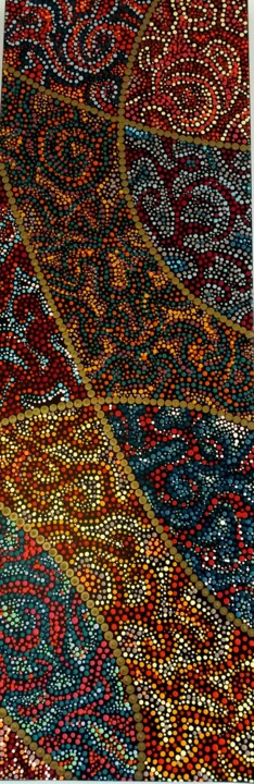 Painting titled "Soirée d'automne" by Sandra.R - Un Pointctout, Original Artwork, Acrylic