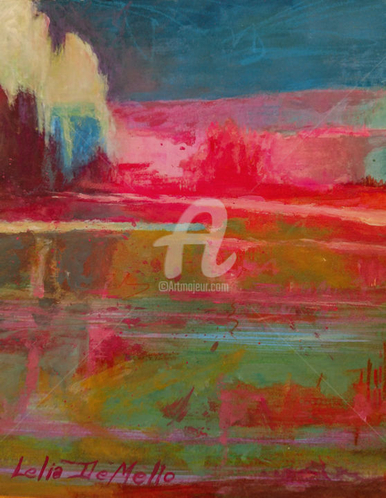 "Abstract Landscape…" başlıklı Tablo Lelia tarafından, Orijinal sanat, Suluboya
