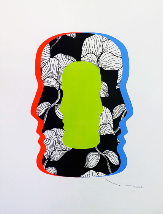 Painting titled "Tehos - Double Thou…" by Tehos, Original Artwork, Acrylic