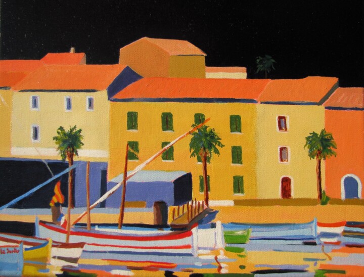 Peinture intitulée "Saint-Mandrier au c…" par Jean-Noël Le Junter, Œuvre d'art originale, Huile Monté sur Châssis en bois