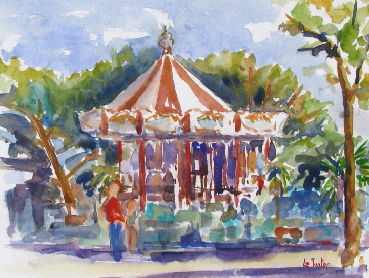 Le carrousel 绘画, 9.5x11.8 in