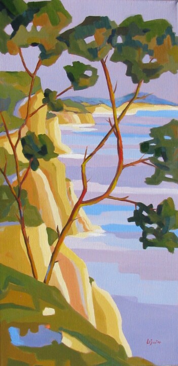 Peinture intitulée "Sanary, pointe de l…" par Jean-Noël Le Junter, Œuvre d'art originale, Huile Monté sur Châssis en bois