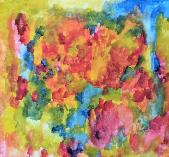 Ζωγραφική με τίτλο "Springtime" από Ingela Wallgren Lindgren, Αυθεντικά έργα τέχνης, Τέμπερα