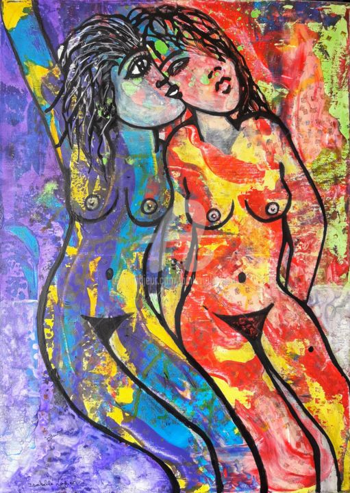 Celles qui flirtaient ensemble 绘画, 27.6x19.7 in