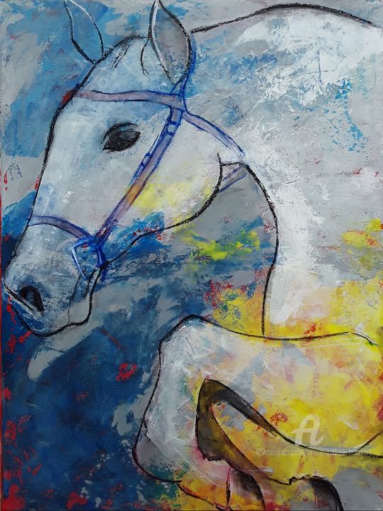 Peinture intitulée "Galant" par Marie Andrée Hembert, Œuvre d'art originale, Acrylique
