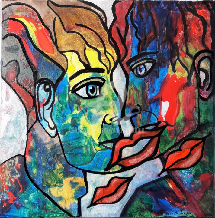 Ceux qui allaient s'embrasser 绘画, 19.7x19.7 in