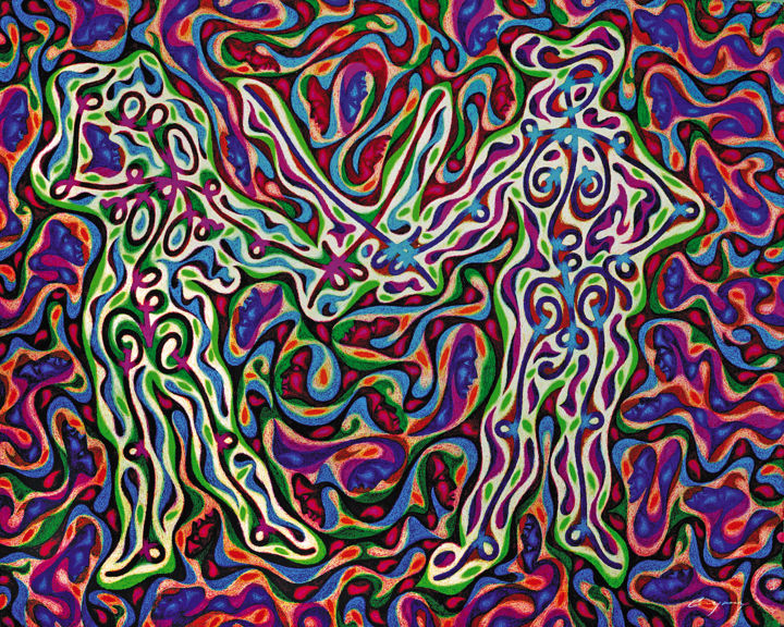 "Flirting fencers" başlıklı Tablo Николай Седнин (Nicolas Sedninne) tarafından, Orijinal sanat, Zamklı boya