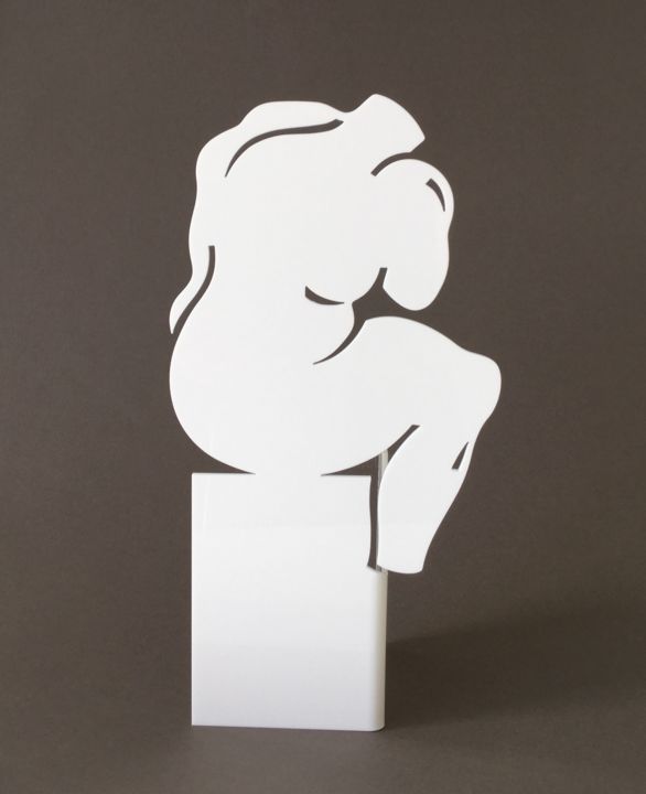 Escultura titulada "penseur b2.jpg #art…" por Agnes Descamps, Obra de arte original, Plástico