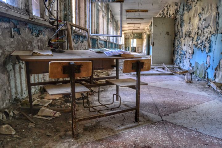 Photography titled "Pripyat school hall…" by Monseigneur Photography, Original Artwork, Other
