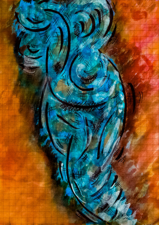 Peinture intitulée "Femme" par Nicolas Bernié, Œuvre d'art originale, Acrylique
