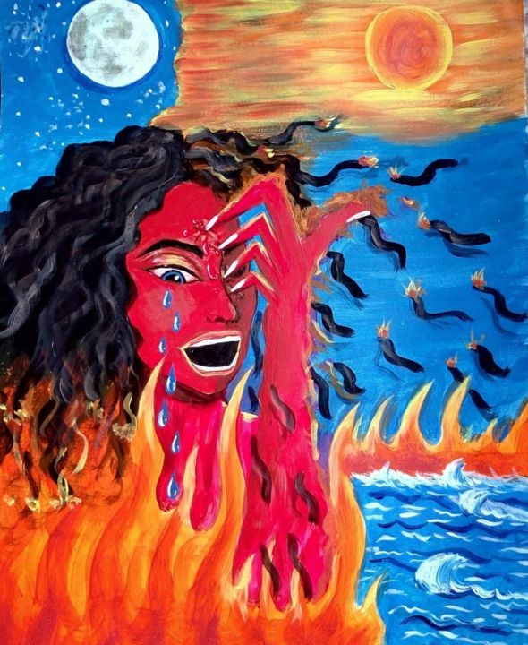 Pittura intitolato "The fiery type" da Mypalettestory, Opera d'arte originale, Acrilico