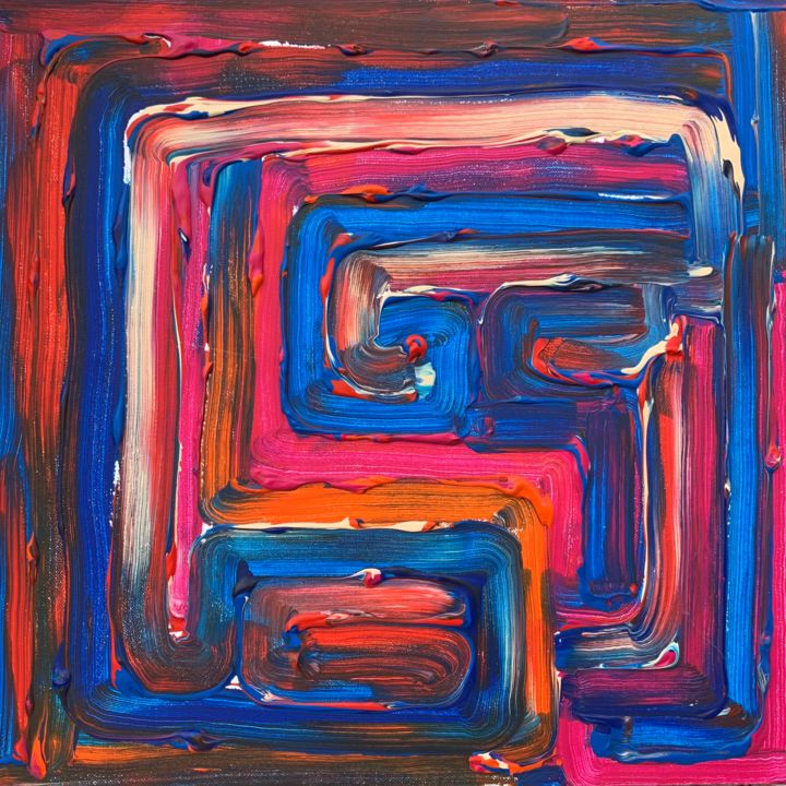Peinture intitulée "human's labyrinth" par Paul Yves Poumay, Œuvre d'art originale, Acrylique