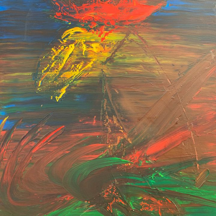 Peinture intitulée "pégase" par Paul Yves Poumay, Œuvre d'art originale, Acrylique