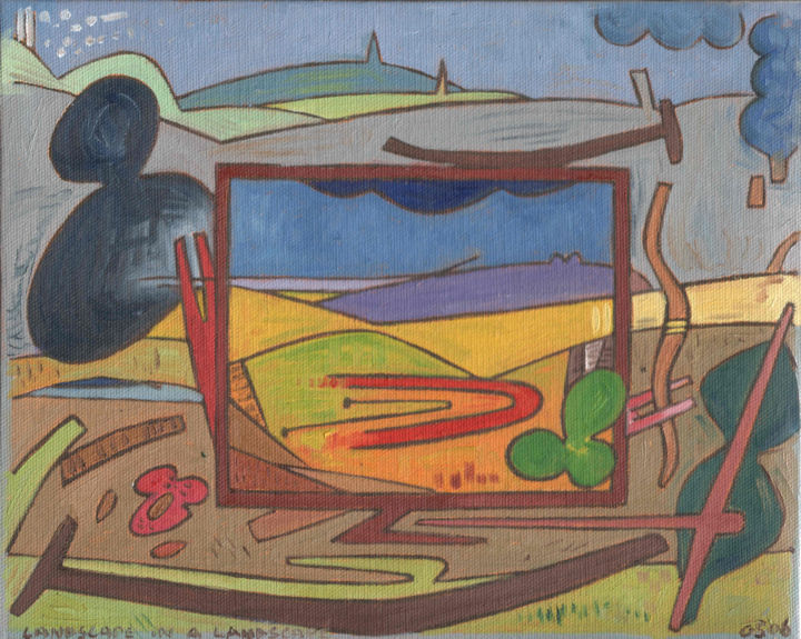 Painting titled "Landscape In A Land…" by Gerald Shepherd F.F.P.S., Original Artwork, Oil