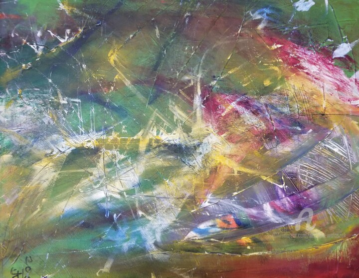 Painting titled "Goodbye Chicago" by Andrew Walaszek, Original Artwork, Oil Mounted on Wood Stretcher frame