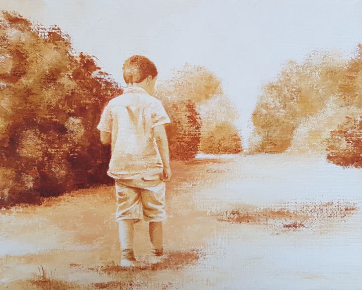 Ζωγραφική με τίτλο "Promenade 2" από Stephanie Ledroit, Αυθεντικά έργα τέχνης, Ακρυλικό