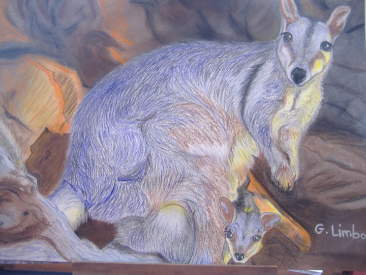 Peinture intitulée "C'est dans la poche…" par Ghislaine Limbour, Œuvre d'art originale, Pastel
