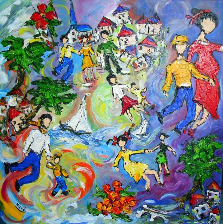 Peinture intitulée "BOULEVERSEMENTS" par Nicodi, Œuvre d'art originale, Acrylique