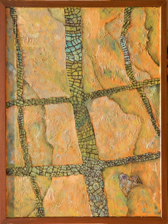 Painting titled "Friction-and-erosion" by Sorin Niculae Lazar, Original Artwork, Oil Mounted on Wood Panel