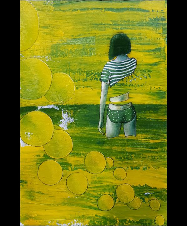 「Souvenirs d'enfance」というタイトルの絵画 Céleste Javaによって, オリジナルのアートワーク, アクリル