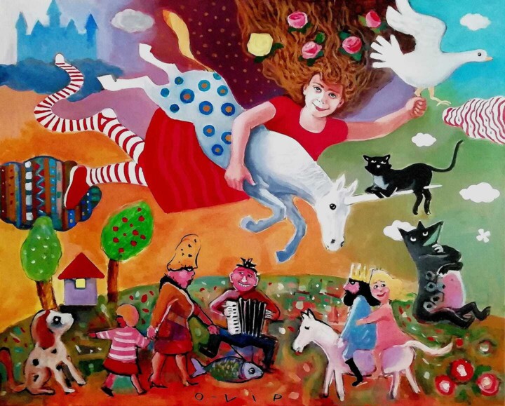 Childhood 绘画, 39.4x47.2 in