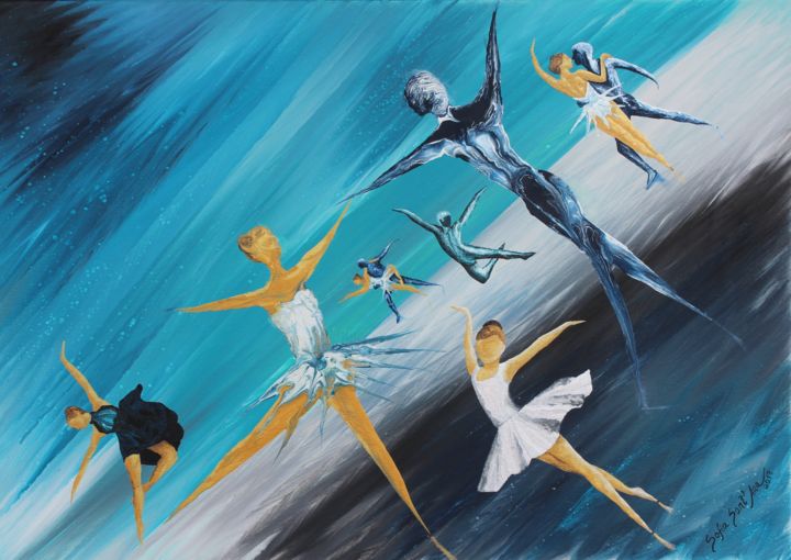 「ARTE DA DANÇA - ART…」というタイトルの絵画 Sofia Sant´Anaによって, オリジナルのアートワーク, アクリル