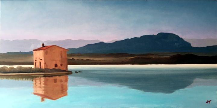 Peinture intitulée "La cabane d'Avranch…" par Arnaud Feuga, Œuvre d'art originale, Huile