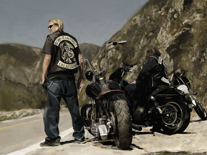 Painting titled "Sons of Anarchy (po…" by Dennis Graysham, Original Artwork