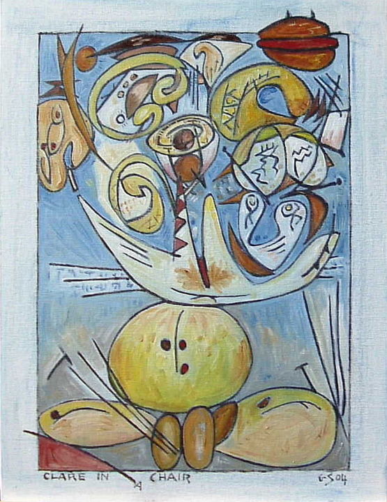 Painting titled "Clare In A Chair" by Gerald Shepherd F.F.P.S., Original Artwork, Oil
