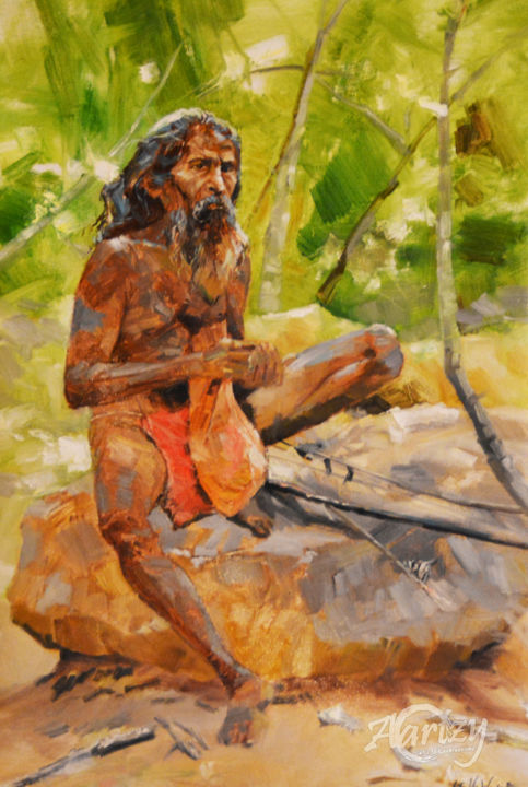 Modern Day Caveman 绘画, 40x30 in