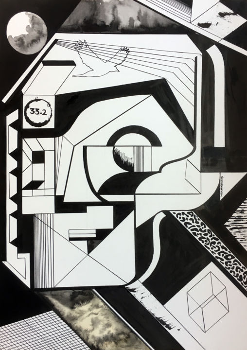 「The Game Changer」というタイトルの描画 Koola Adamsによって, オリジナルのアートワーク, インク